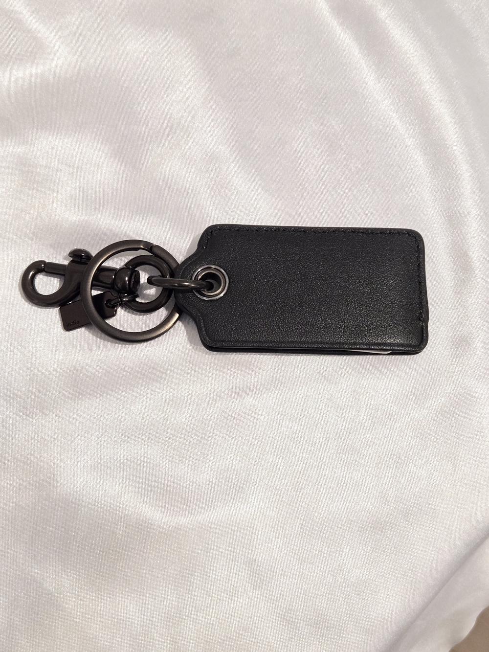 Coach Teal Blue Logo Leather Key Fob/Bottle Opener with Gunmetal Hardware NWOT - Picture 6 of 6